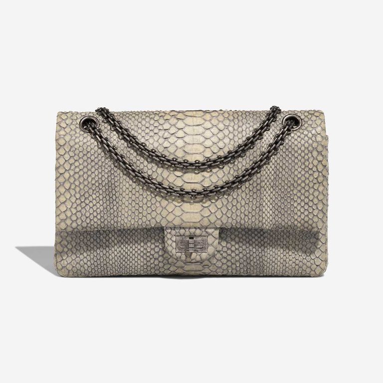 Chanel 2.55 227 Python Light Blue Front | Vendez votre sac de créateur