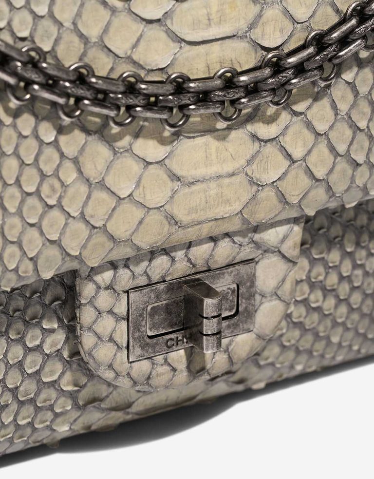 Chanel 2.55 227 Python Light Blue Système de fermeture | Vendez votre sac de créateur