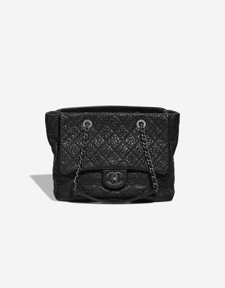 Chanel Grand Shopping Tote Goat Black Front | Sell your designer bag