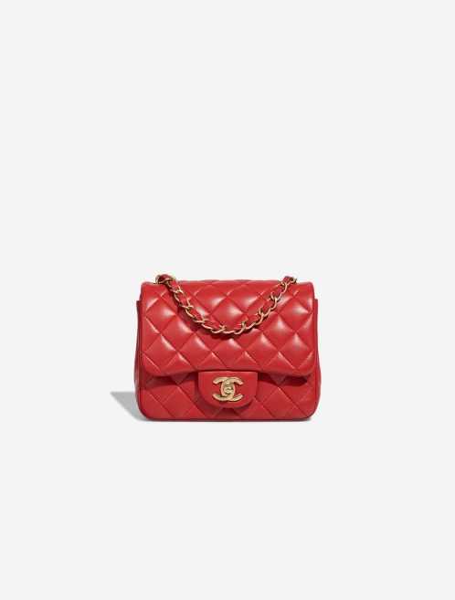 Chanel Timeless Mini Square Lamb Red Front | Sell your designer bag