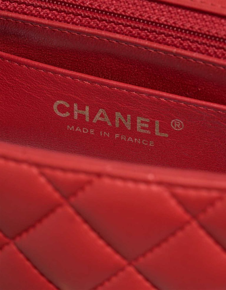 Chanel Timeless Mini Square Lamb Red Logo | Sell your designer bag