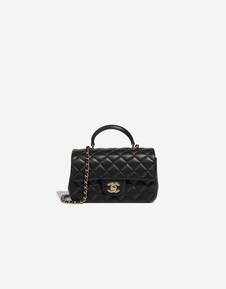 Chanel Timeless Mini Rectangular Lamb Black Front | Sell your designer bag