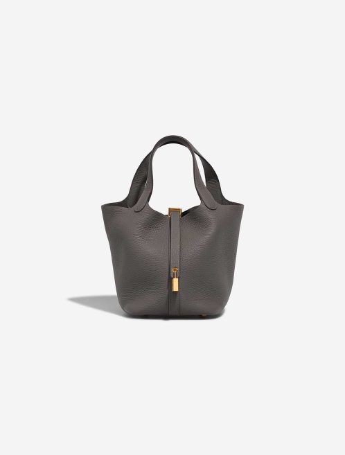 Hermès Picotin 18 Taurillon Clémence Gris Meyer Front | Verkaufen Sie Ihre Designer-Tasche