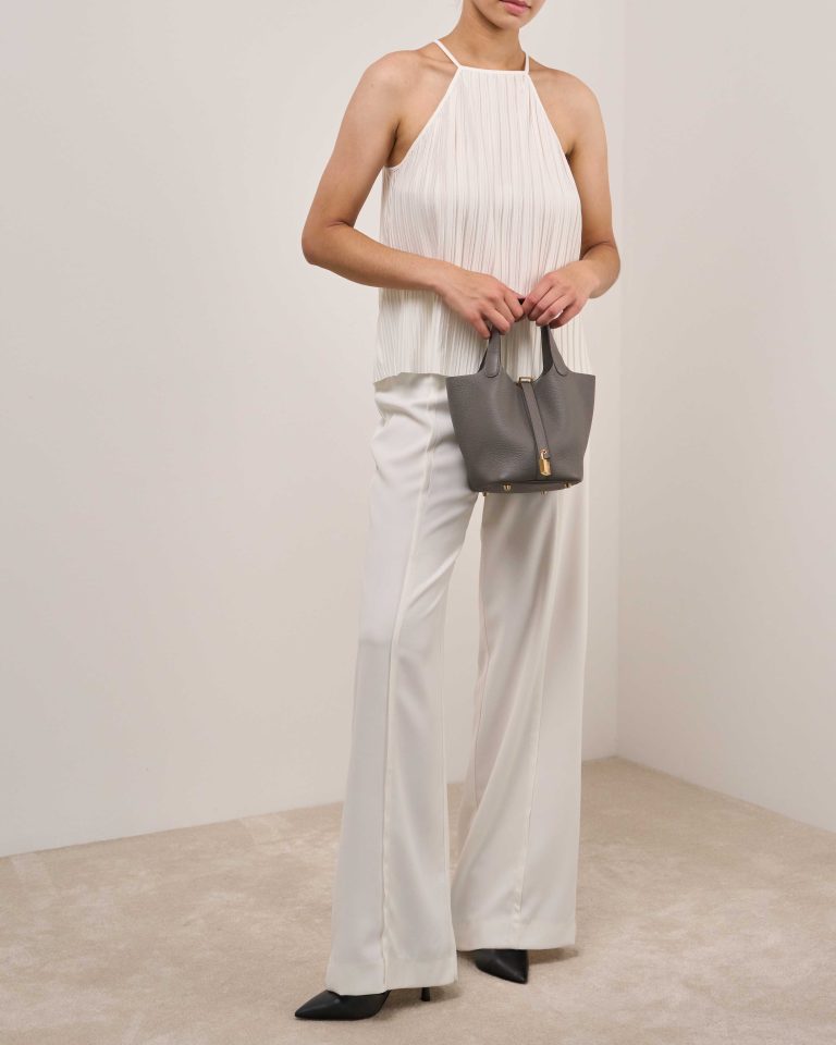 Hermès Picotin 18 Taurillon Clémence Gris Meyer Front | Vendre votre sac de créateur