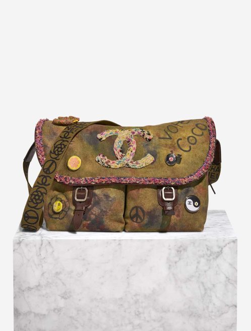 Chanel Graffiti Canvas Khaki Front | Sell your designer bag