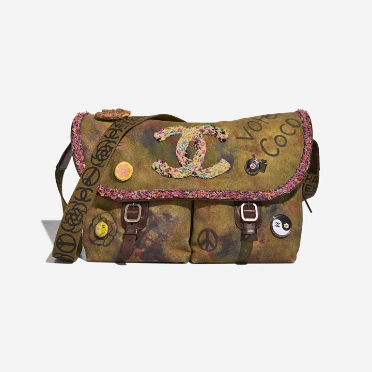 Chanel Graffiti Canvas Khaki Front | Sell your designer bag