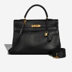 Hermès Kelly 35 Ardennes Schwarz Front | Verkaufen Sie Ihre Designer-Tasche