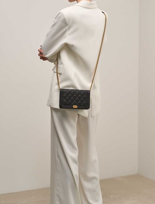 Chanel Boy Small Caviar Black on Model | Sell your designer bag