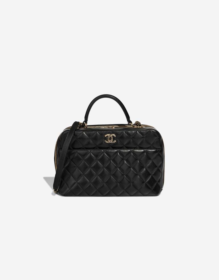 Chanel Trendy CC Medium Lammleder Schwarz Front | Verkaufen Sie Ihre Designer-Tasche