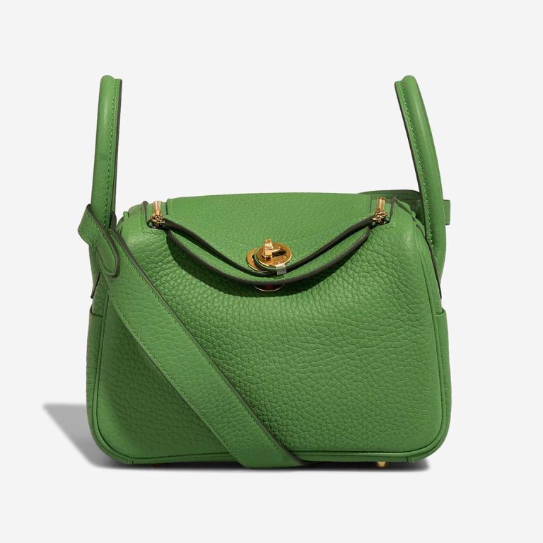 Hermès Lindy Mini Taurillon Clémence Vert Yucca Front | Sell your designer bag