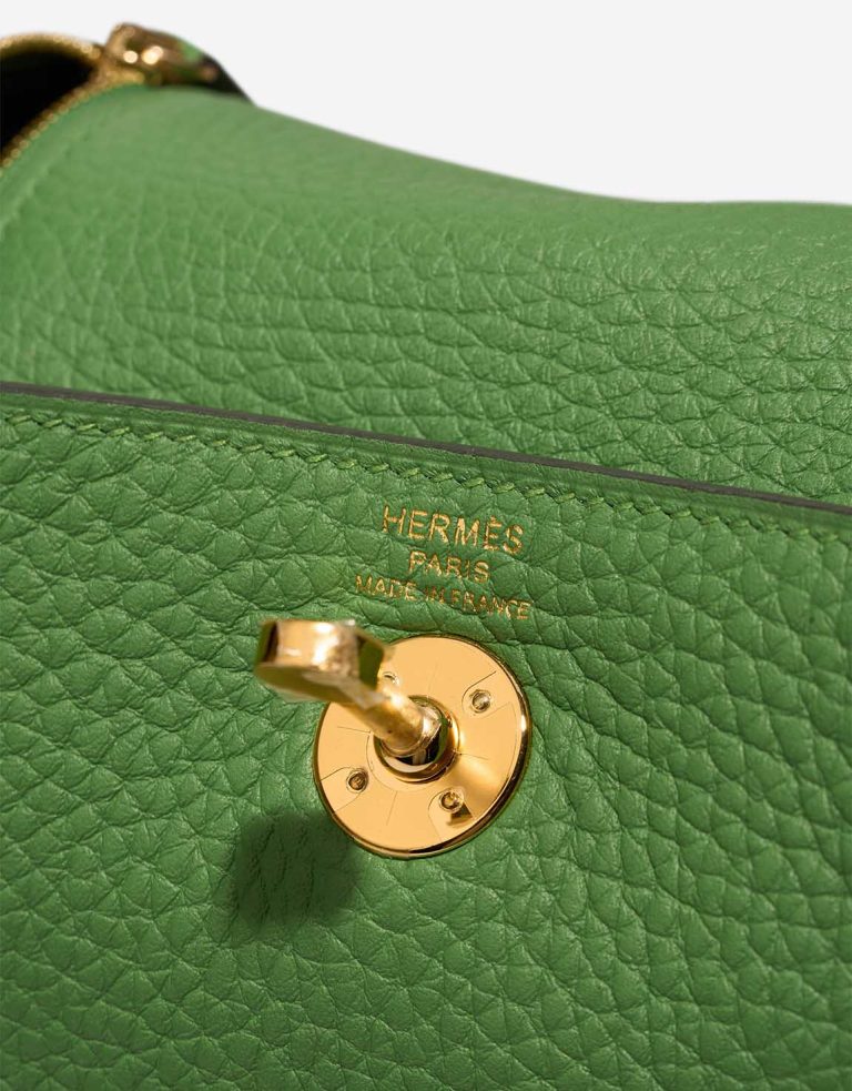 Hermès Lindy Mini Taurillon Clémence Vert Yucca Logo | Sell your designer bag