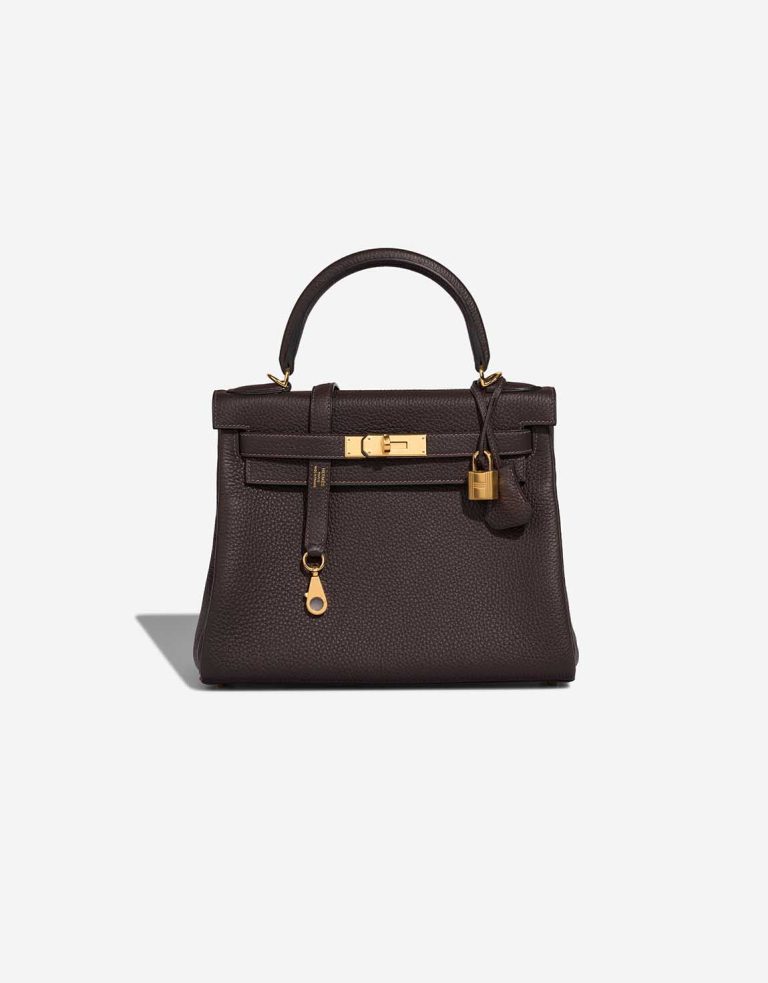 Hermès Kelly 28 Taurillon Clémence Macassar Front | Sell your designer bag
