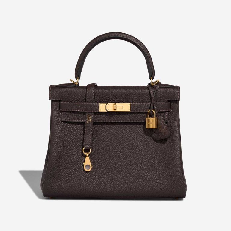 Hermès Kelly 28 Taurillon Clémence Macassar Front | Sell your designer bag