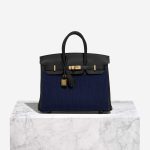 Hermès Birkin 25 Côte à Côte Tuffetage Swift Caban / Bleu Saphir Front | Sell your designer bag