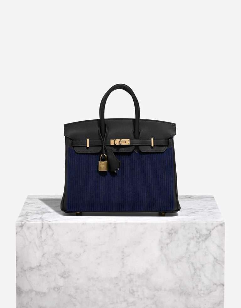 Hermès Birkin 25 Côte à Côte Tuffetage Swift Caban / Bleu Saphir Front | Sell your designer bag