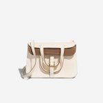 Hermès Halzan 25 Taurillon Clémence Mushroom / Beige de Weimar Front | Sell your designer bag