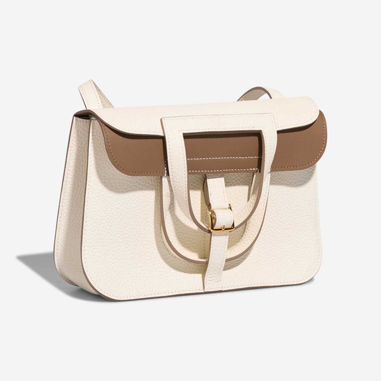 Hermès Halzan 25 Taurillon Clémence Champignon / Beige de Weimar | Vendez votre sac de créateur