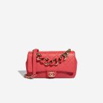 Chanel Timeless Flap Bag Medium Lamb Coral Red Front | Sell your designer bag