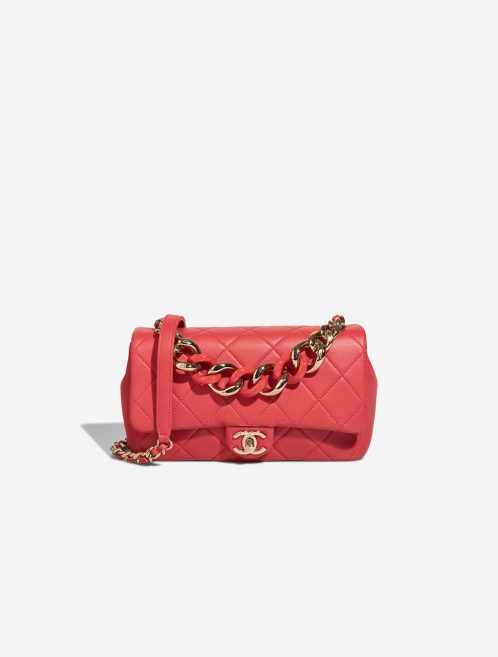 Chanel Timeless Flap Bag Medium Lamb Coral Red Front | Sell your designer bag