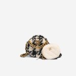 Chanel 19 Pochette ronde en tweed noir / blanc | Vendez votre sac de créateur