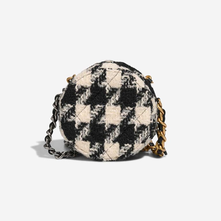 Chanel 19 Round Clutch Tweed Black / White | Sell your designer bag