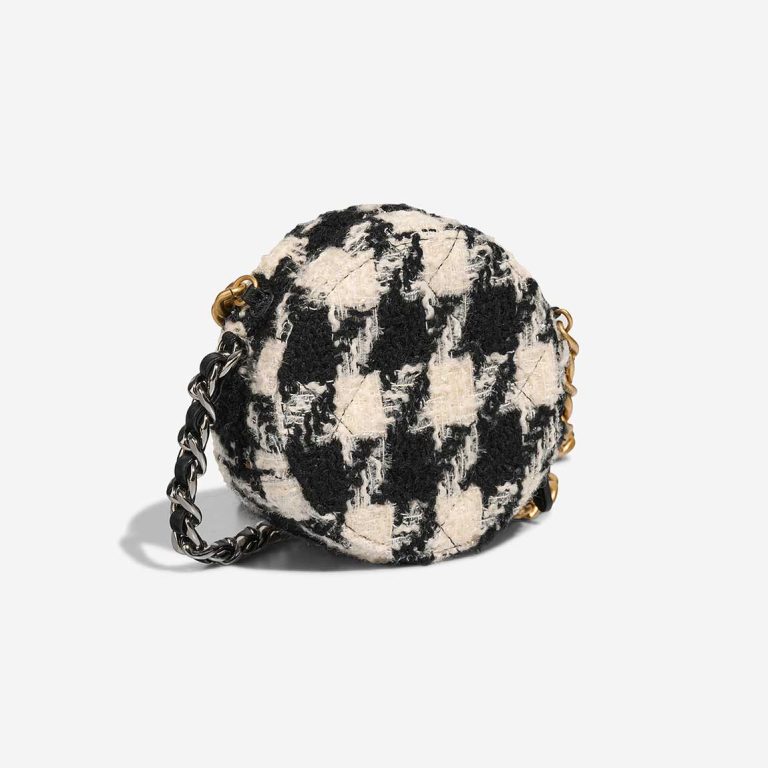 Chanel 19 Round Clutch Tweed Black / White | Sell your designer bag