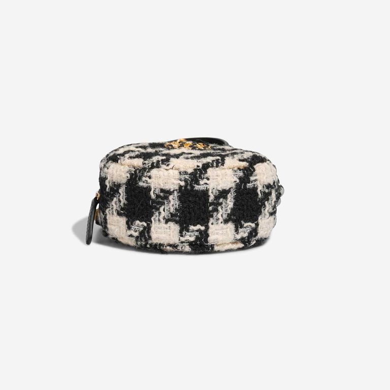 Chanel 19 Round Clutch Tweed Black / White | Sell your designer bag