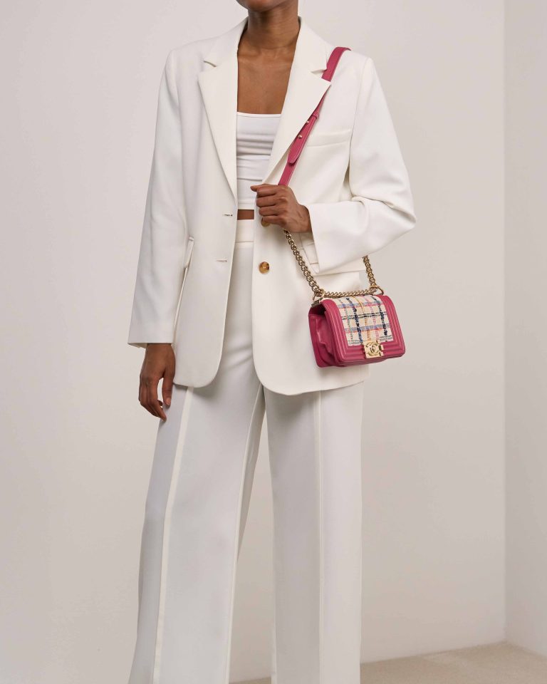 Chanel Boy Small Lammleder / Tweed Pink / Beige / Multicolour Front | Verkaufen Sie Ihre Designer-Tasche