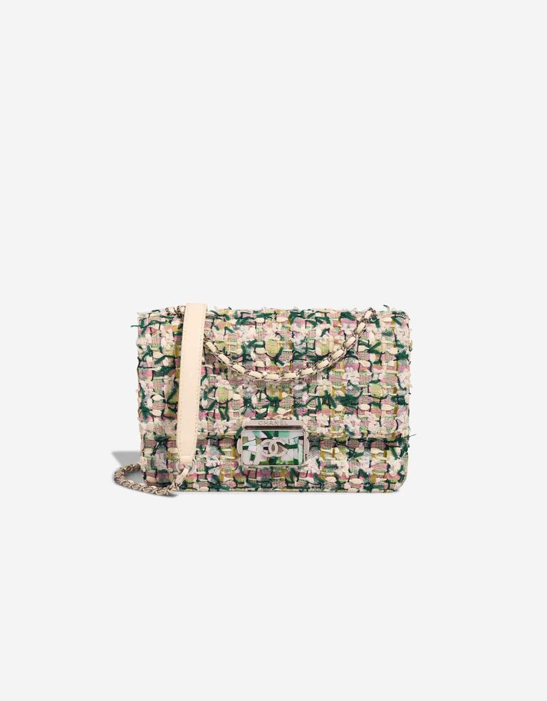 Chanel Timeless Flap Bag Small Tweed / Lamb Multicolour Front | Sell your designer bag