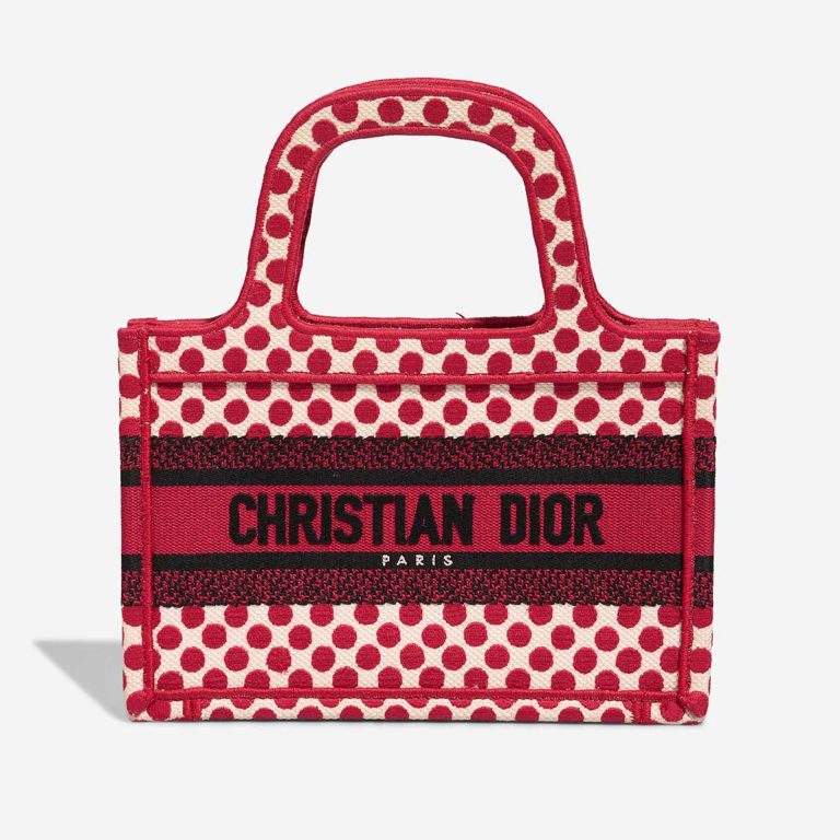 Dior Book Tote Dioramour Mini Canvas Red / White / Black Front | Sell your designer bag