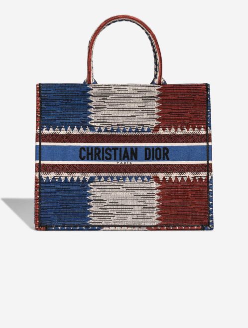 Dior Book Tote Large Canvas Red / Blue / White Front | Sell your designer bag
