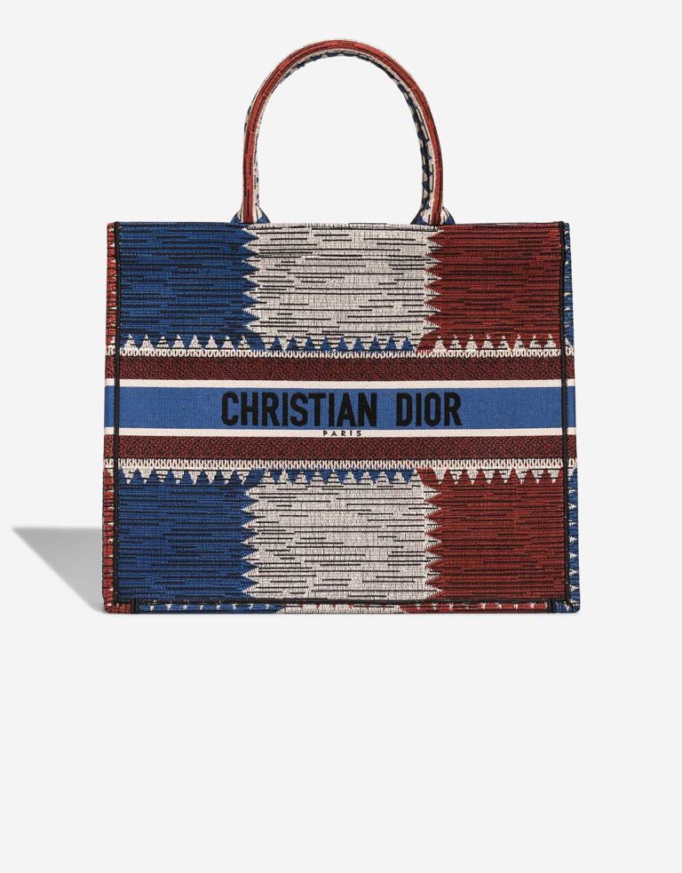 Dior Book Tote Large Canvas Red / Blue / White Front | Sell your designer bag