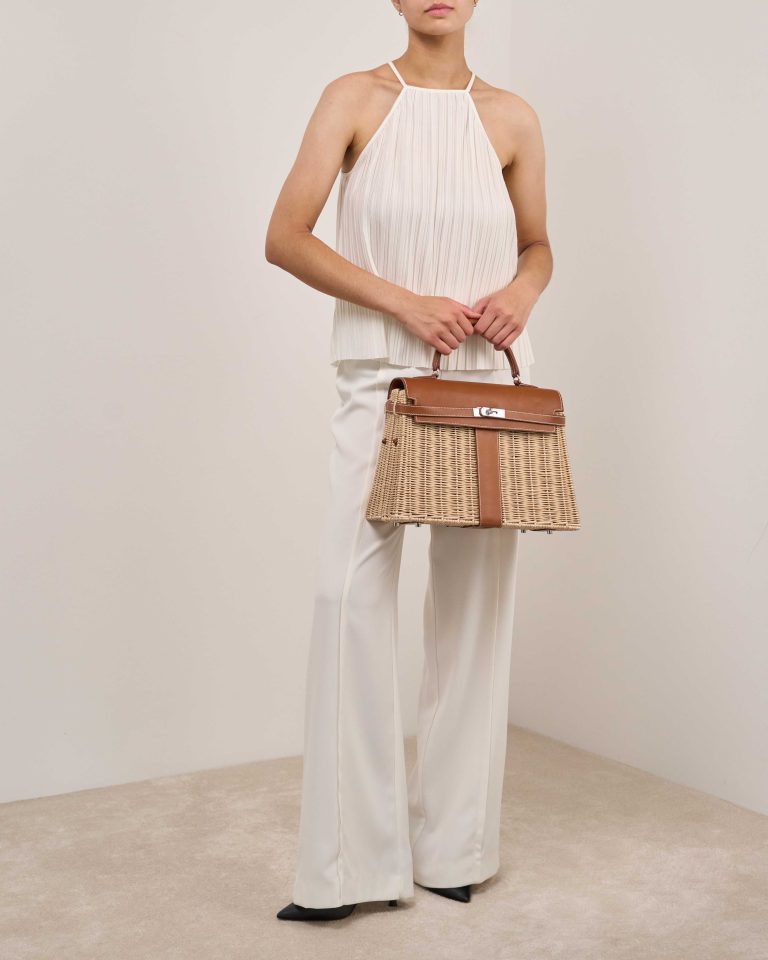 Hermès Kelly Picnic 35 Osier / Barénia Fauve / Naturel Front | Verkaufen Sie Ihre Designer-Tasche