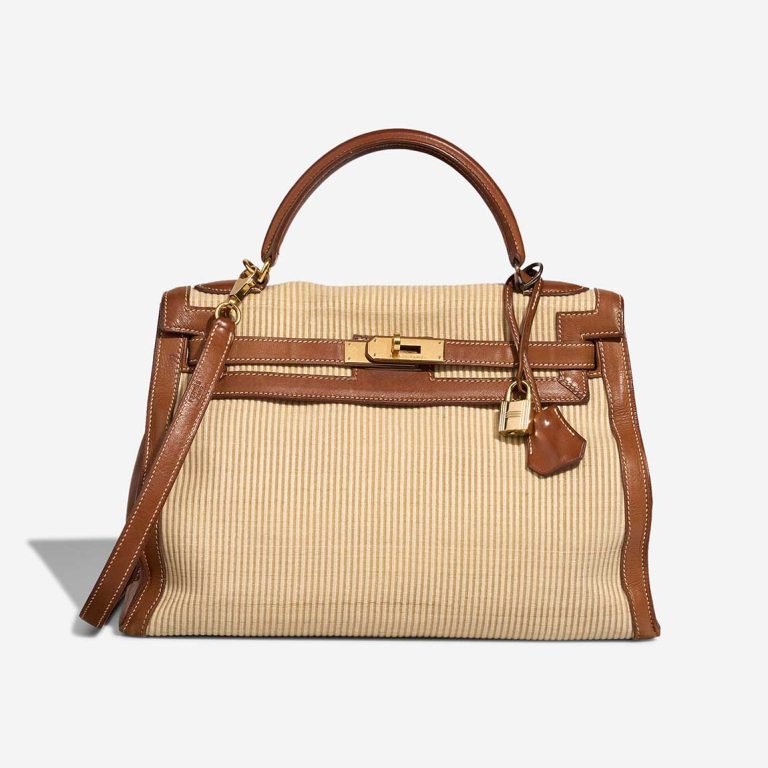 Hermès Kelly 28 Crinoline Barénia / Canvas / Nylon Fauve / Naturel Front | Sell your designer bag