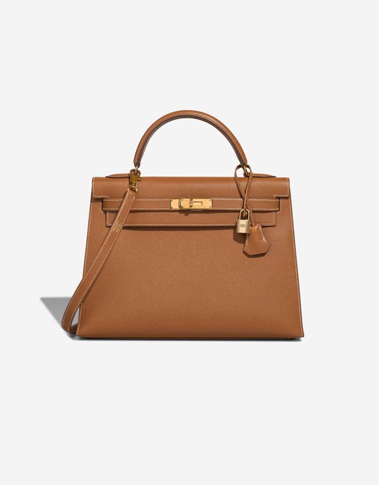 Hermès Kelly Sellier 32 Epsom Gold Front | Verkaufen Sie Ihre Designer-Tasche