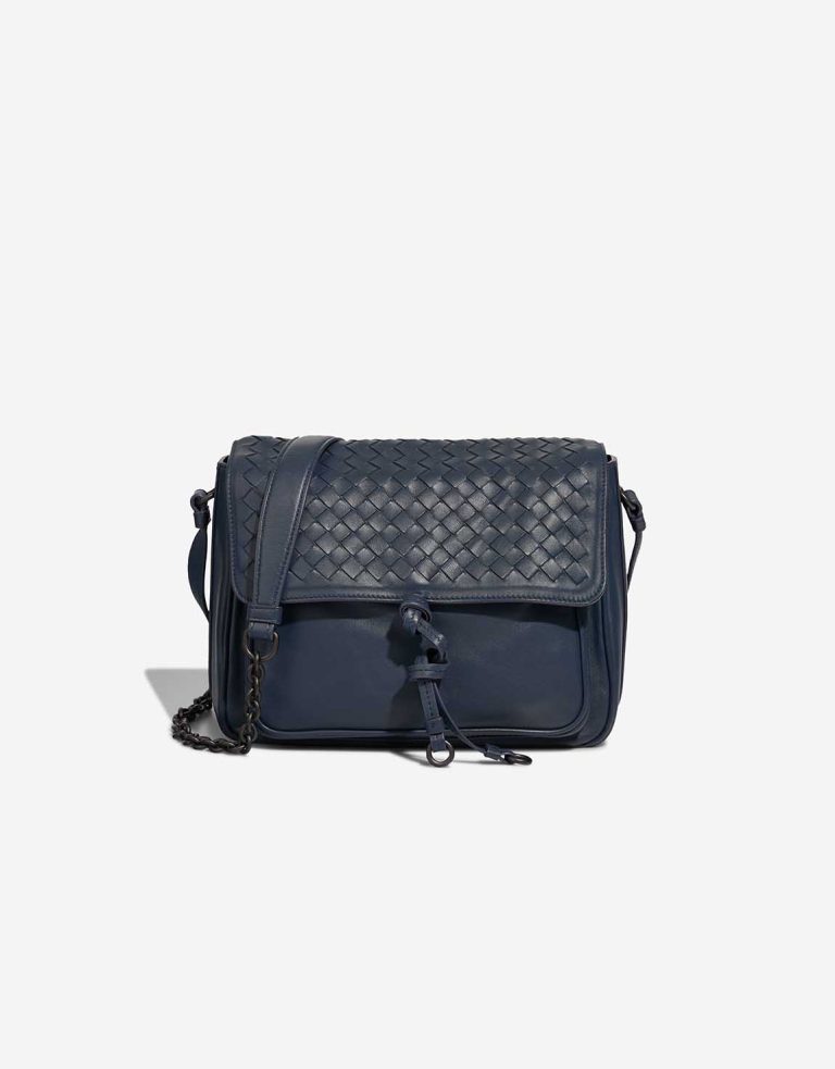 Bottega Veneta Crossbody Bag Medium Lammleder Blue Front | Verkaufen Sie Ihre Designertasche
