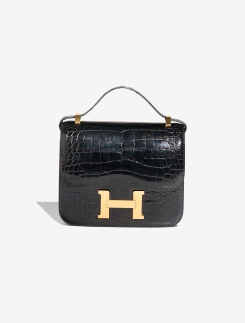 Hermès Constance 24 Alligator Mississippi Schwarz / Rouge Grenat Front | Verkaufen Sie Ihre Designer-Tasche
