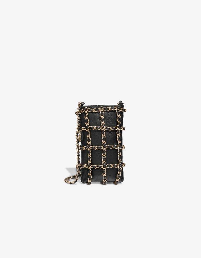 Chanel Phone Holder Lamb Black Front | Sell your designer bag
