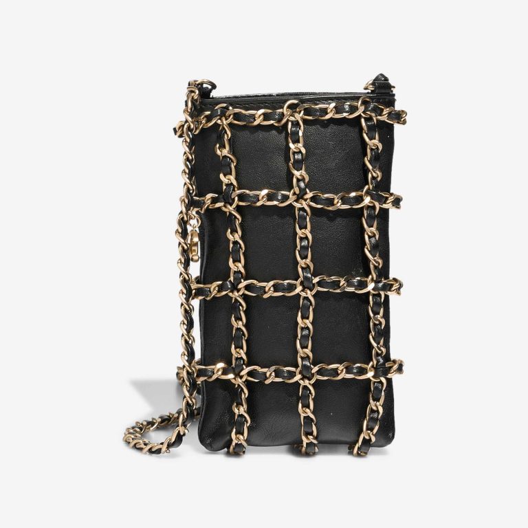 Chanel Phone Holder Lamb Black Front | Vendez votre sac de créateur