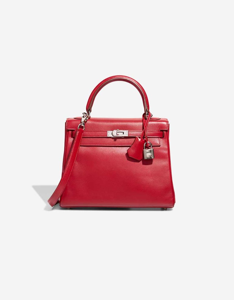 Hermès Kelly 25 Tadelakt Rouge Vif Front | Verkaufen Sie Ihre Designertasche