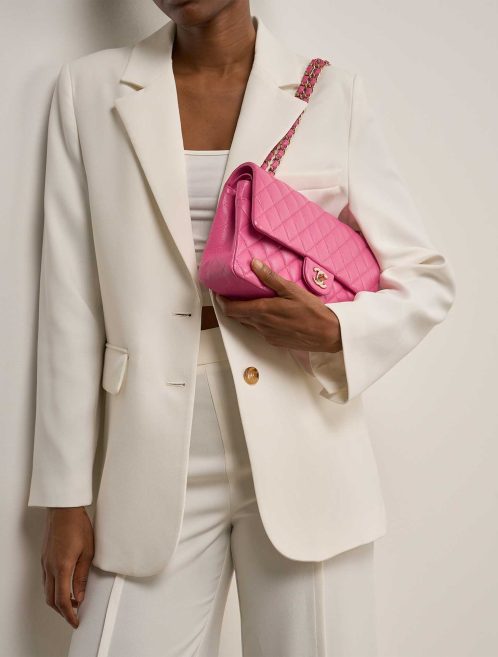 Chanel Timeless Medium Caviar Pink on Model | Sell your designer bag