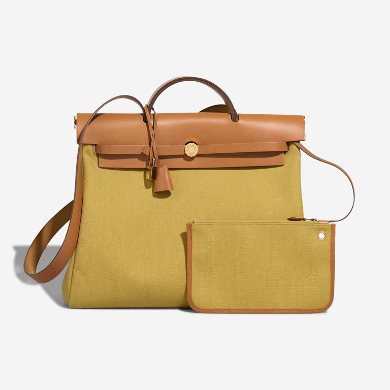 Hermès Herbag 39 Toile / Vache Hunter Ginger / Naturel Front | Sell your designer bag