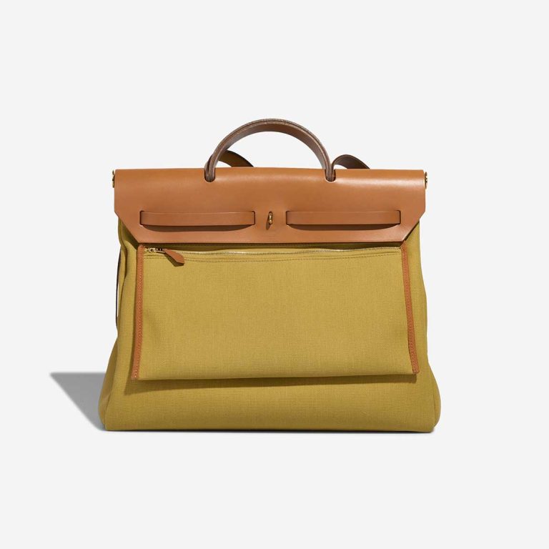 Hermès Herbag 39 Toile / Vache Hunter Ginger / Naturel | Sell your designer bag