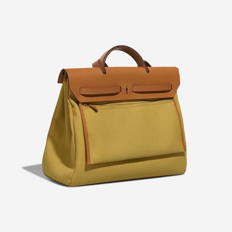 Hermès Herbag 39 Toile / Vache Hunter Ginger / Naturel | Sell your designer bag