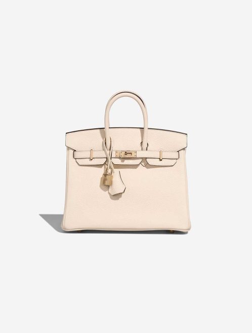 Hermès Birkin 25 Togo Nata / Gris Pâle Front | Verkaufen Sie Ihre Designer-Tasche