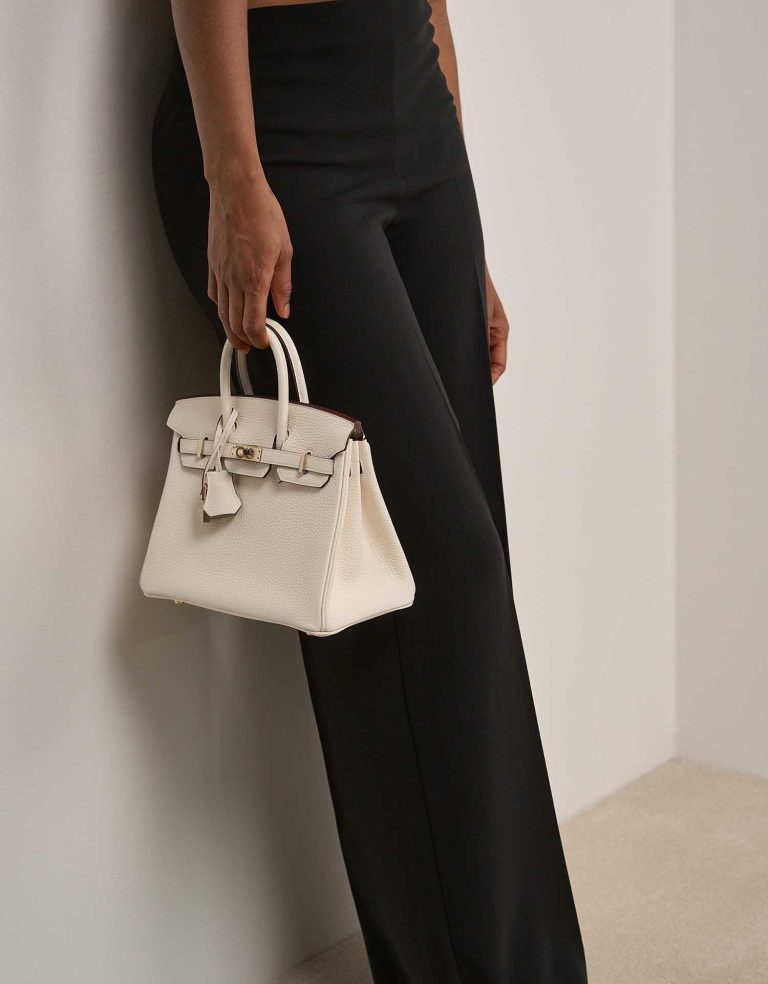 Hermès Birkin 25 Togo Nata / Gris Pâle Front | Sell your designer bag