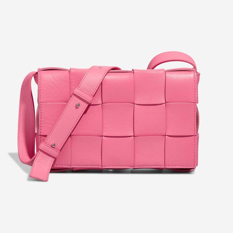 Bottega Veneta Kassette Kalbsleder Rosa Front | Verkaufen Sie Ihre Designer-Tasche