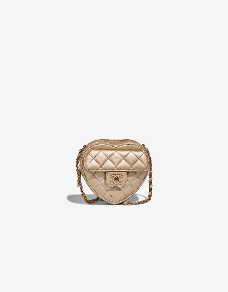 Chanel Timeless Heart Small Lamb Gold Front | Sell your designer bag