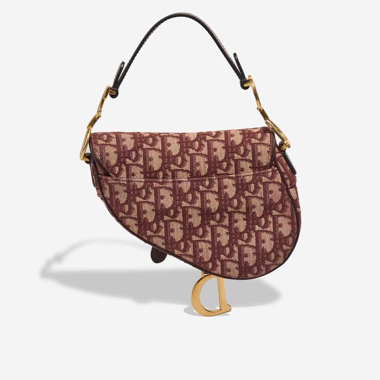 Dior Saddle Mini Oblique Jacquard Dark Red / Beige | Sell your designer bag