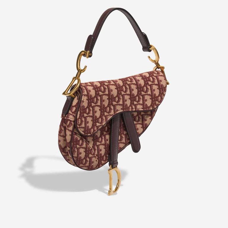 Dior Saddle Mini Oblique Jacquard Dark Red / Beige | Sell your designer bag